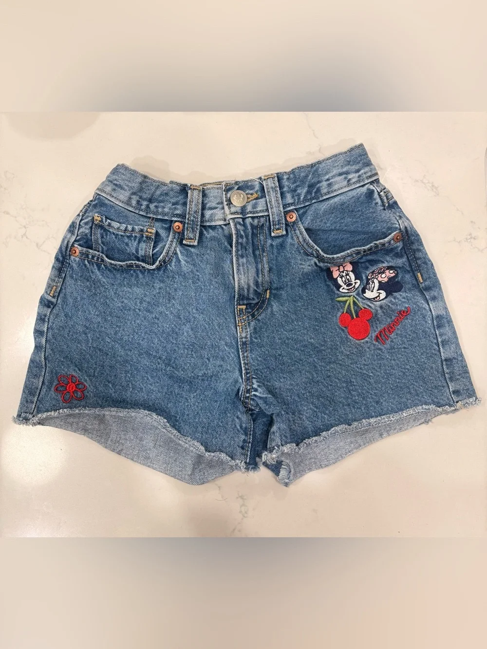 Old Navy x Disney Minnie High-Waisted Cutoff Jean Shorts for Girls Size 10